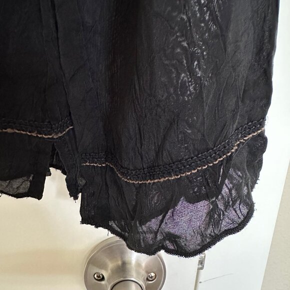 J. JILL Black Sheer Long Sleeve Peasant Top Size M - Picture 5 of 11